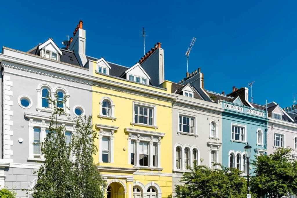 Victorian houses in Notting Hill in London